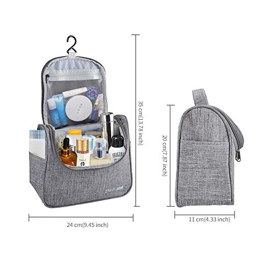 Hanging Travel Toiletry Bag for Women and men Large Cosmetic Makeup Travel Organizer Bag for Bathroom Shower (M, Light Grey) 7 Hanging Travel Toiletry Bag for Women and men Large Cosmetic Makeup Travel Organizer Bag for Bathroom Shower (M, Light Grey)