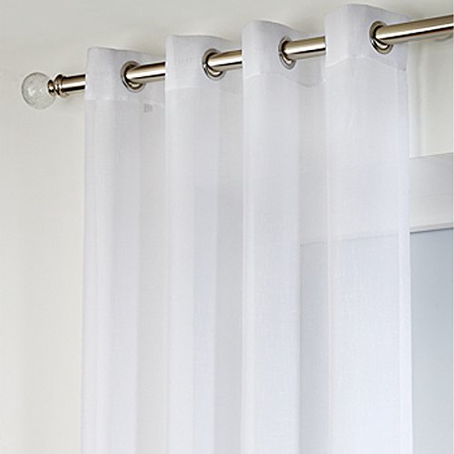 Voile EYELET Curtain WHITE 90 inch / 229cm drop BEST QUALITY SHEER
