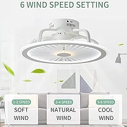 CHANFOK Low Profile Ceiling Fan with Lights, Modern