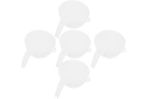 Amosfun Stackable 5pcs Set Plastic Mixing Bowls with Handles and Lids, 13cm White Cream and Frosting Bowls