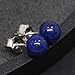 Luna Azure Natural Lapis Lazuli and 925 sterling silver handmade unique round Spherical Ball Stud Earrings push back women girls mothers present jewelry
