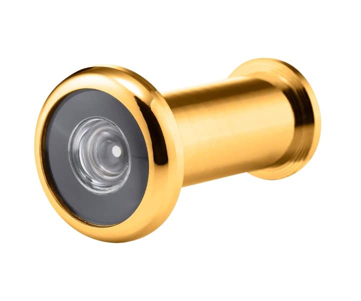 TERF® Polished Brass 180 Degree Door Viewer with Glass Lens Wide Angle Door Spy Hole Security for Front Door, Peep Holes for Front Doors Viewer Safety fit for 35mm to 50mm Door