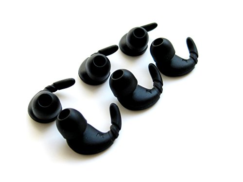 6pcs (B-NSTB) Left and Right Side Stabilizers Fins Wing Eartips Adapters for In Ear Earphones with 4mm to 6mm Nozzle Attachment