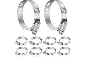 LALOCAPEYO 10 PCS 304 Stainless Steel Adjustable 33-57mm Range Worm Gear Hose Clamp Perfect for Plumbing Automotive and Mecha