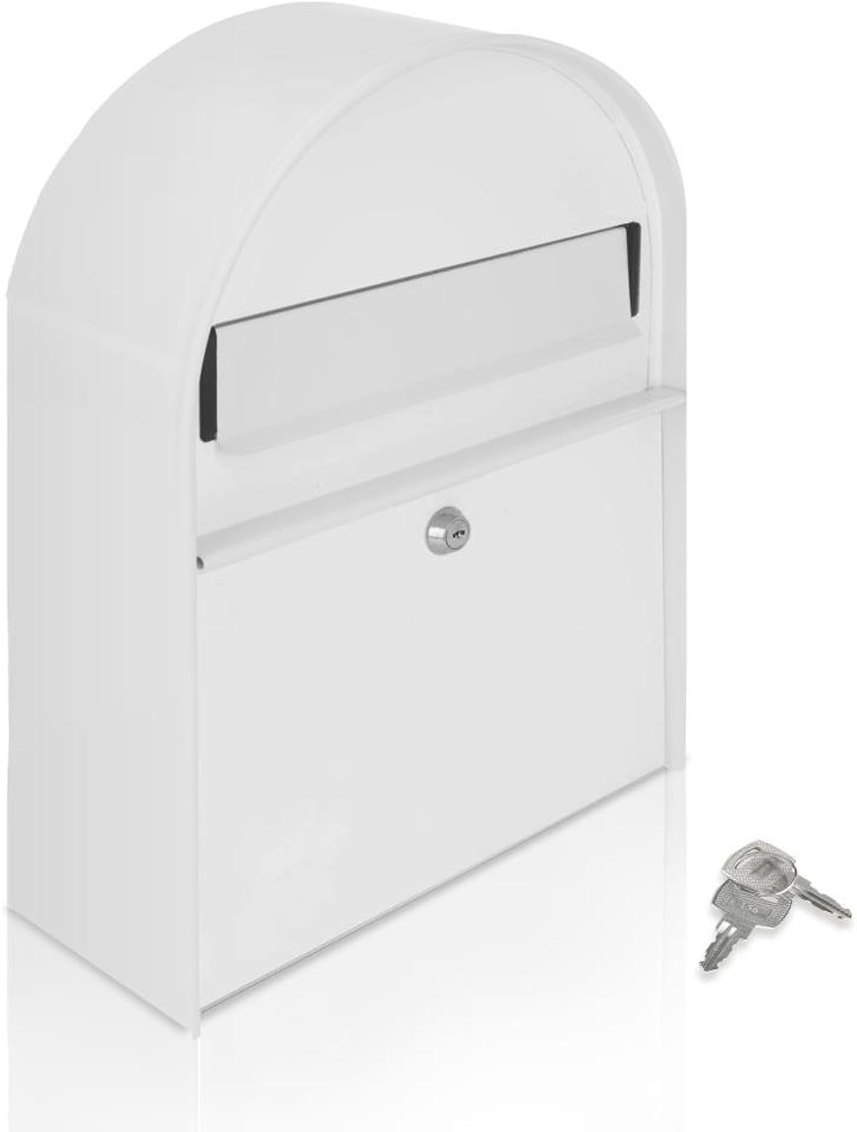 outdoor package drop box on Serenelife Modern Wall Mount Lockable Mailbox Outdoor Galvanized Metal Key Large Capacity Commercial Rural Home Decorative Office Business Parcel Box Packages Drop Slot Secure Lock Slmab15 White Canadian Best Seller