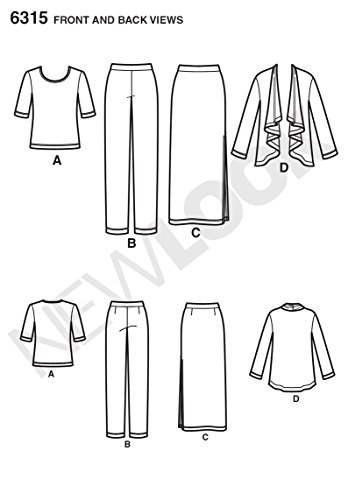 Simplicity New Look Just 4 Knits Pattern 6315 Misses Knit Jacket, Top, Skirt, and Pants Sizes 10-12-14-16-18-20-22