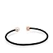 TOUS Icon Mesh Bangle in Black IP Steel and Rose Vermeil Silver with 0.65 cm Pearl. Size: 0.6 cm.