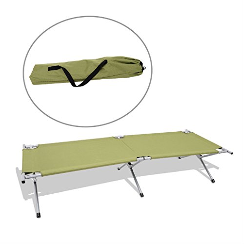 Outdoor Folding Cot Portable Camping Military Hiking Medical Bed Sleeping w/ Bag
