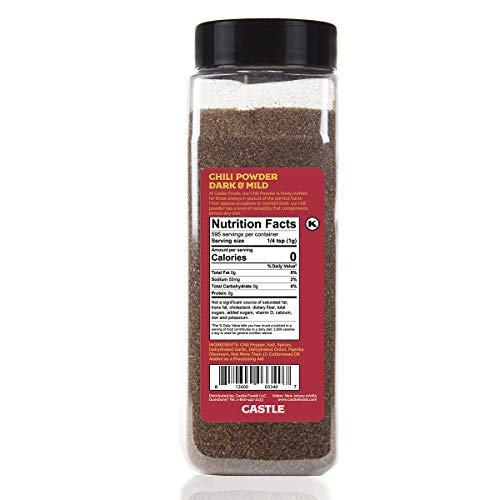 Castle Foods |Chili Powder Dark & Mild Blend 21 oz Premium Restaurant Quality