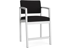 LESRO Lenox Steel Reception Waiting Room Healthcare Hip Chair/Silver Steel/Black