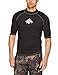 Kanu Surf Men's Fiji UPF 50+ Short Sleeve Sun Protective Rashguard Swim Shirt, Paradise Black, Large
