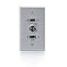 C2G 41034 HDMI, VGA and 3.5mm Audio Pass Through Single Gang Wall Plate, Brushed Aluminum