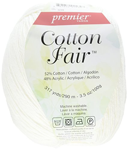 Premier Yarn 27-2 3-Pack Cotton Fair Solid Yarn, Cream