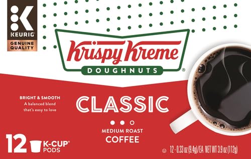 KRISPY KREME CLASSIC KEURIG SINGLE-SERVE K-CUP PODS, MEDIUM ROAST COFFEE, 12 COUNT