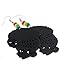 Wooden Flower Turban African Woman Head and Bead Dangle Hook Earrings - Black, Rasta Bead