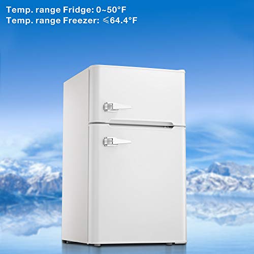 Antarctic Star Compact Mini Refrigerator Separate Freezer, Small Fridge