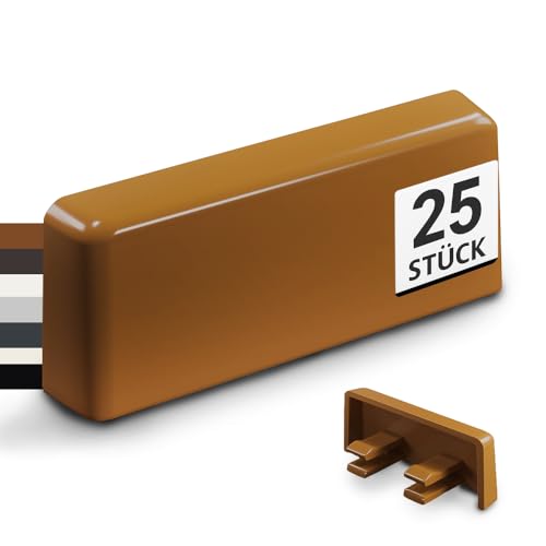 VOOXA Pack of 25 Window Water Slot Caps Standard Brown RAL 8003 for Slot Milling of 20-34 x 5 mm
