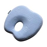 Mittagong Infant Headrest Prevent Flat Round Memory Foam Baby Pillow,Blue