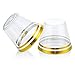 Delara Goods 100-Pack Premium 9 oz Double Gold Rimmed Disposable Plastic Cups for Parties, Dinners, Weddings. Excellent Disposable Wine Glasses, Cocktails, Champagne