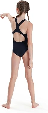Speedo Girls Eco Endurance+ Medalist Swimsuit Chlorine Resistant Navy view 7