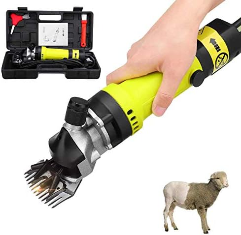Handheld Electric Shearing Clippers Heavy Duty Sheep Shears Animal Grooming Clippers for Shaving Fur Wool in Goats, Cattle, Farm Livestock Pet with 6 Speed