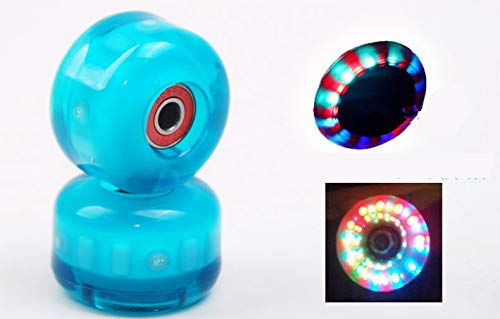 MonLiya 4pcs- 54mm Light Up Scooter Rear Wheels, Elastic Rubber Skate Roller + Bearings 85A Professional Skateboard Wheels for Toddler Kids