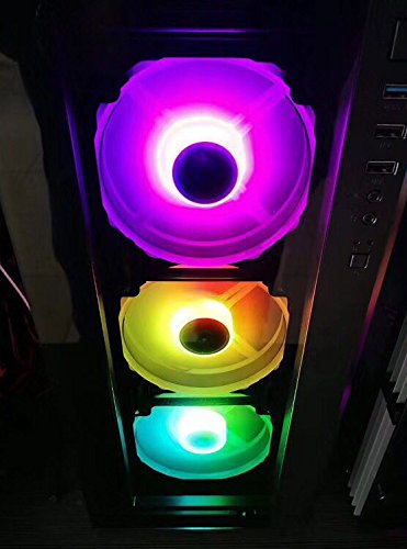 image for EZDIY-FAB Wireless 120mm LED RGB Fan for PC Case, CPU Cooler Fan, Wate