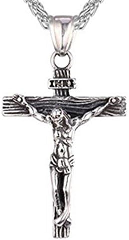 Jesus Crucifix Cross Pendant Necklace Stainless Steel/18K Gold Cross Necklace for Men