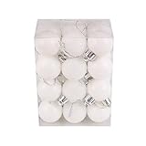 kaifongfu Tree Ball,30mm Christmas Xmas Tree Ball Bauble Hanging Home Party Ornament Decor (White, 30mm)