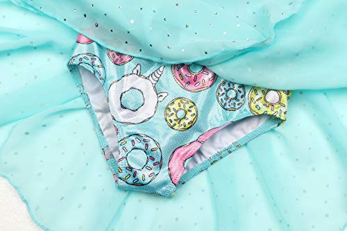 girls wrap skirted leotards for girls kids 2t 3t toddlers dance dress donuts aqua green chiffon colorful