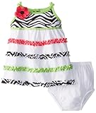 Rare Editions Baby Girls' Zebra Print To Dress with Ruching