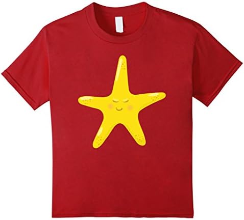 Kids Cute Funny Unique &amp; Trendy Smiley Starfish T-Shirt &amp; Gift 6 Cranberry