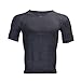 Odoland Men's Body Shaper Slimming Shirt Tummy Vest Thermal Compression Base Layer Slim Muscle Short Sleeve Shapewear, Grey M