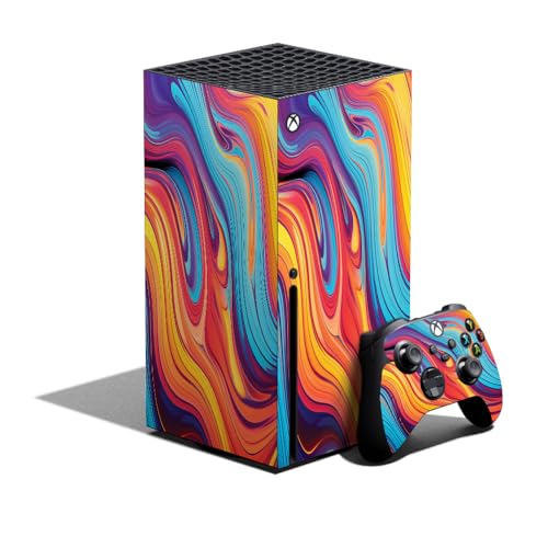 Gaming Skin Compatible with Xbox Series X Bundle - Orange Pour - Premium 3M Vin…