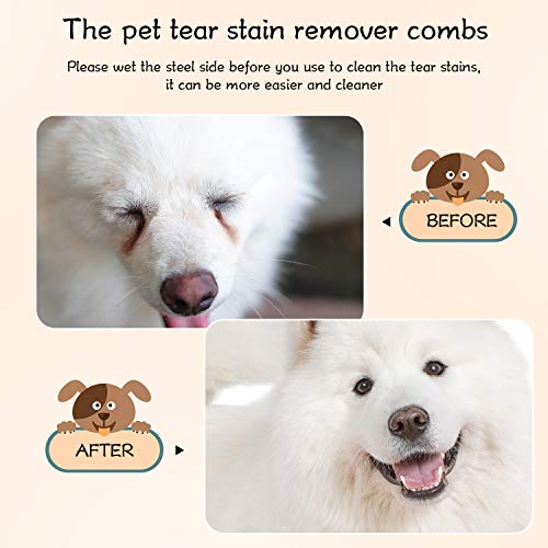 6 Pieces Tear Stain Remover Comb Double-sided Dog Eye Comb Brush Double Head Grooming Comb Multipurpose Tool for Small… - Image 4