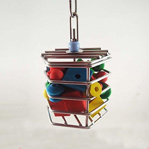 Multi-function Foraging Parrot Toys Parrot Feed Device Stainless Steel Food Basket Supplies Bird Feeders