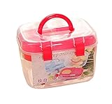 Multilayer Handheld Family Medicine Cabinet First Aid Kit Storage Box Red