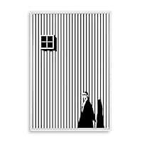 Framed Canvas Wall Art Modern Geometric Pattern Canvas Prints Home Artwork Decoration for Living Room,Bedroom - 16x24 inches