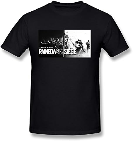 SUYU Men's Tom Clancy's Rainbow Six Siege Rock Cotton Round Collar T Shirt,M,Black
