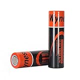 Wyness 2PCS Flat Top 18650 Rechargeable 3.7V 2500mAh Batteries(2 PCS)