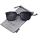 SojoS Classic Square Sunglasses for Men Vintage Metal Rim Double Bridge SJ2019 Gunmetal & Black Frame/Blue Mirrored Lens