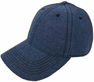 2 Packs Premium Chambray Low Crown Cap Curved Bill 6 Panel Hat Blue Navy (2 for Price of 1) (Chambray Cap - Navy)