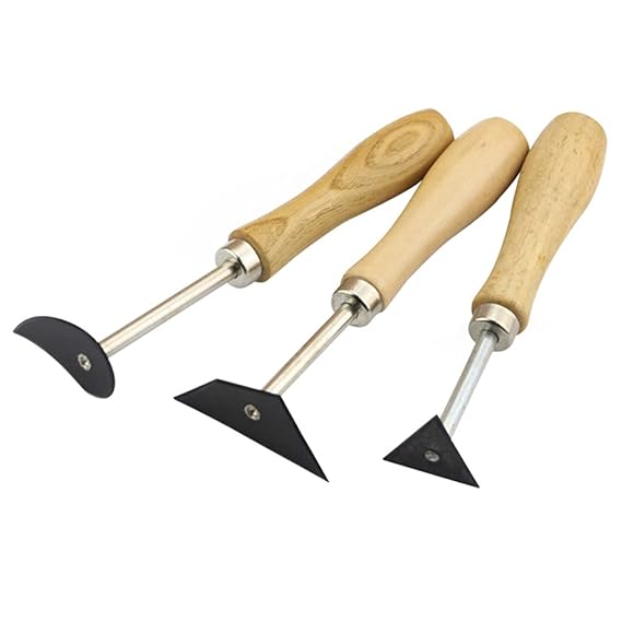 ARTIBETTER 3pcs Wood Handle Carving Fettling Tools for Pottery