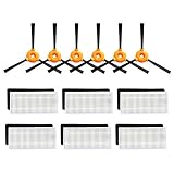 Aunifun Replacement Parts for Ecovacs DEEBOT N79 Deebot N79S Robotic Vacuum Cleaner(6 Pcs of Filters & 6 Pcs of Sponges & 6 Pcs Side Brush)