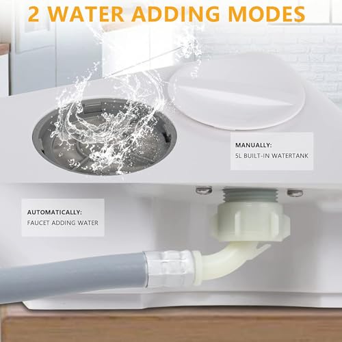 AooDen Portable Dishwasher Countertop Dishwasher with 5L Built-in Water Tank, No Hookup Needed, 5 Washing Programs, Air-dry Function, Fruit Washing, Delay Function, Mini Dishwasher for Apartment, RVs