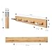 LANGRIA Wall Mounted Coat Rack with Hooks Eco-Friendly Space Saving Bamboo Design with Embedded Screws and Five Hangers for Jackets, Coats, Hats, Umbrellas, Scarfs, Bags, Holds 10kg in Weight
