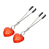 Nipple Clamps Heart Shape Adjustable Breast Labia Clips Clit Clamp, 1-Pair