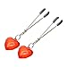 Nipple Clamps Heart Shape Adjustable Breast Labia Clips Clit Clamp, 1-Pair