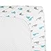 TL Care 100% Natural Breathable Cotton Jersey Knit Fitted Bassinet Sheet, Aqua Whale, 15
