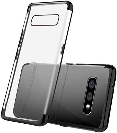 Galaxy S10E 10E Clear Protective Case for Samsung S-10E SamsungS10E Samsung10E Phone Cover,Ultra Soft Slim Thin Silicone TPU with Black Chrome Bumper,Anti-Shock,Anti Scratch,Transparent Crystal Back